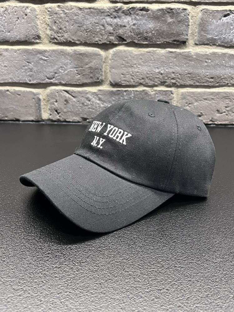 Nowa czarna czapka z daszkiem New York bawełniana unisex vintage