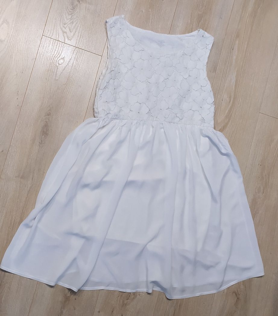 Biała sukienka z haftem chrzest komunia wesele Orsay M