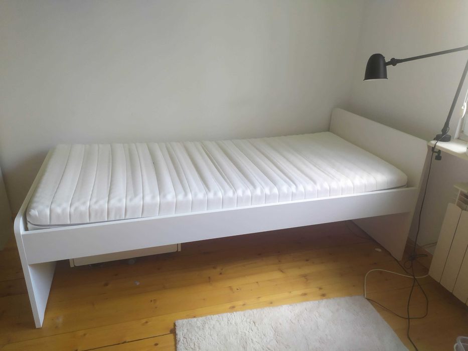 Łóżko rama materac Ikea Slakt