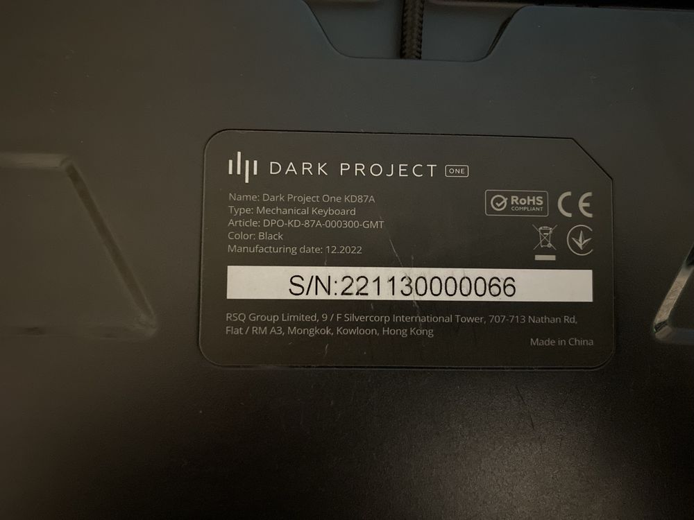 Клавиатура  dark project one kd87a