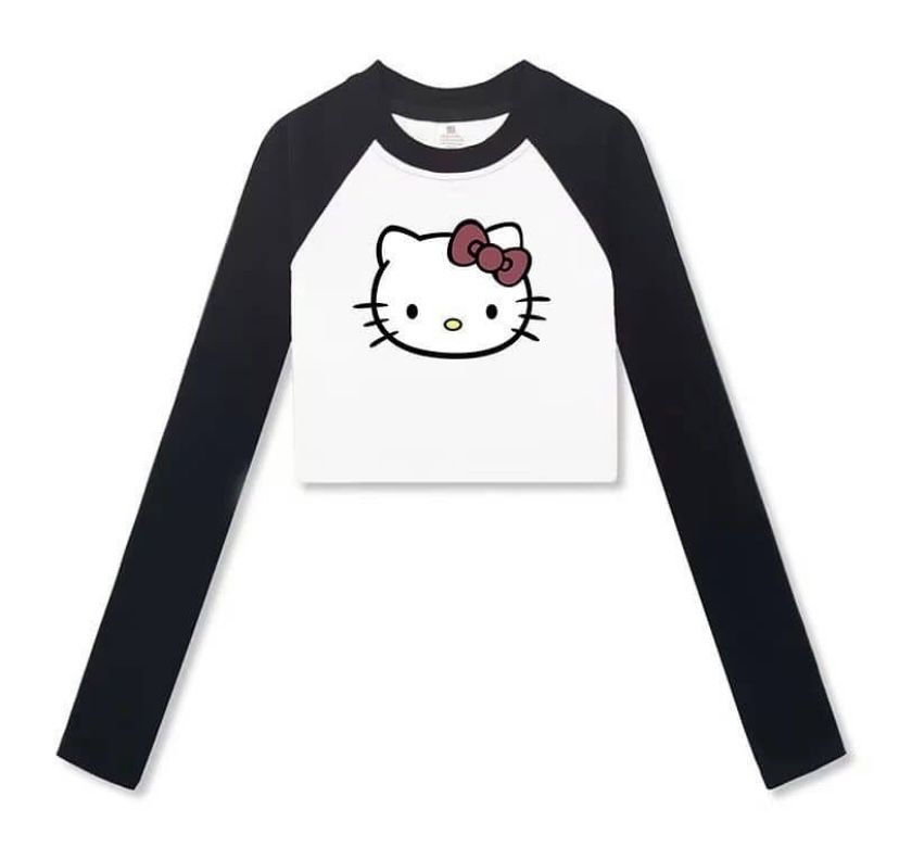 Кроп топ hello kitty в стиле y2k