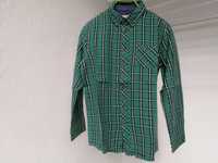 Camisa manga comprida, Zippy, criança, tamanho 9-10, verde xadrez