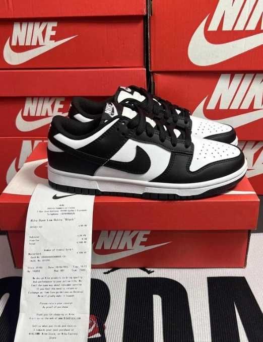 nike dunk biack low whute panda 36