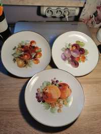 3 Przedwojenne talerzyki Zeh scherzer Bavaria owoce
