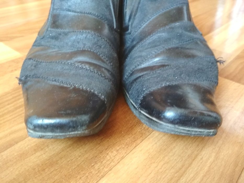 туфли кожаные черные, мужские , размер 40, на стопу 26 см