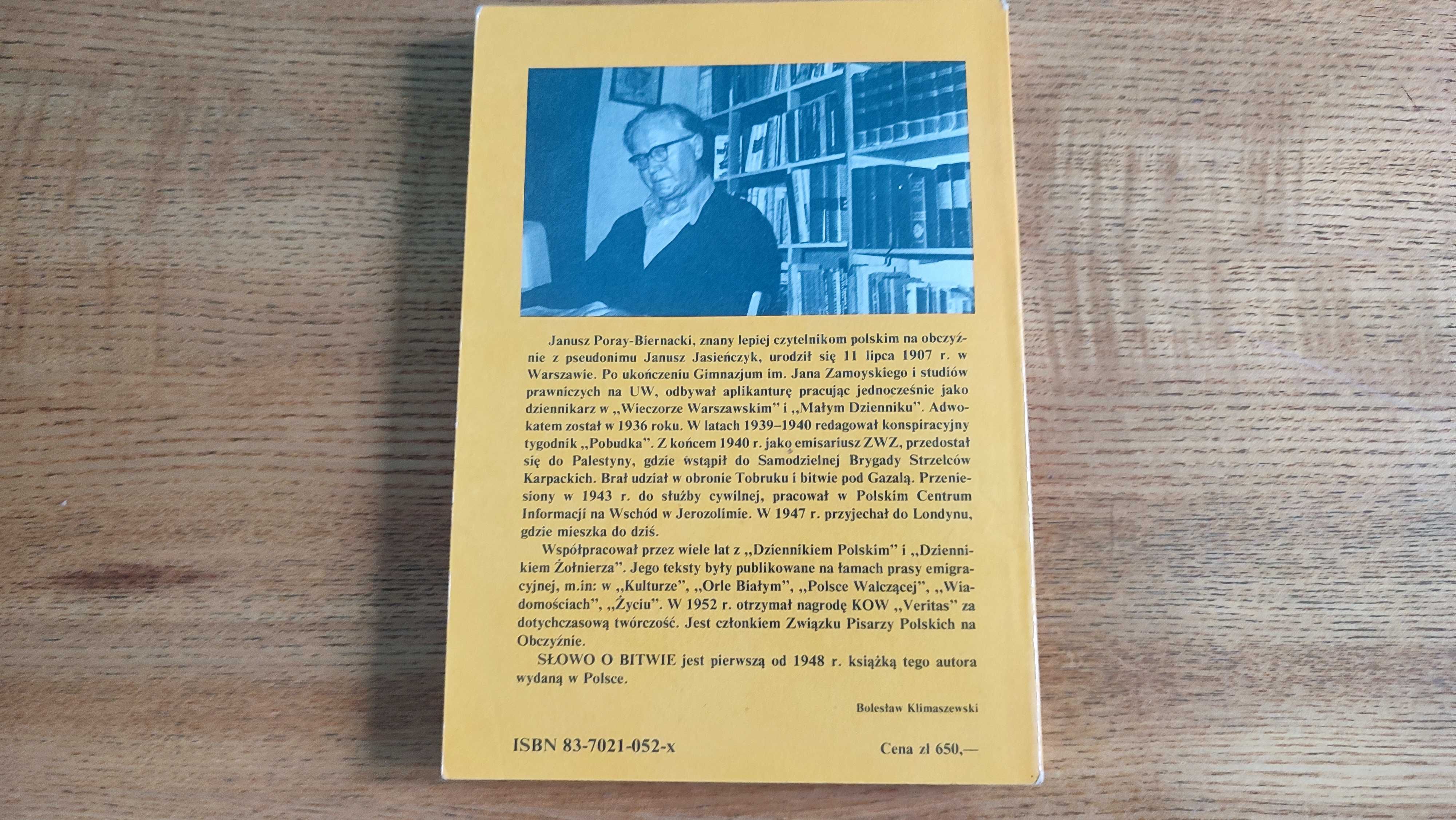Słowo o bitwie Janusz Poray-Biernacki
