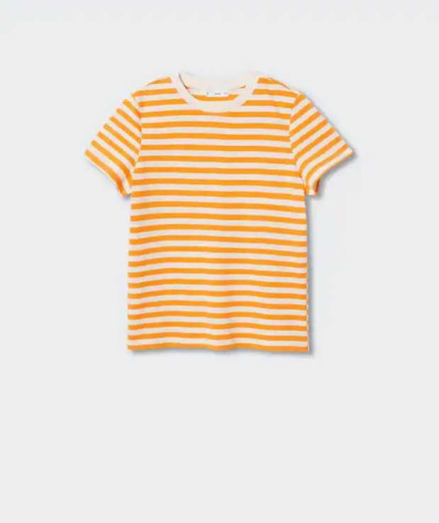 Хлопковая футболка в полоску Mango