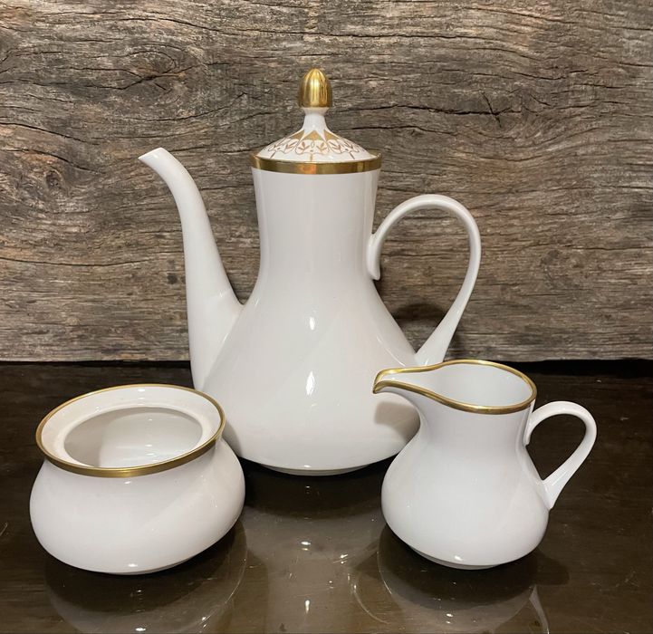 Stara porcelana WEIMER serwis kawowy dzbanek mlecznik cukiernica