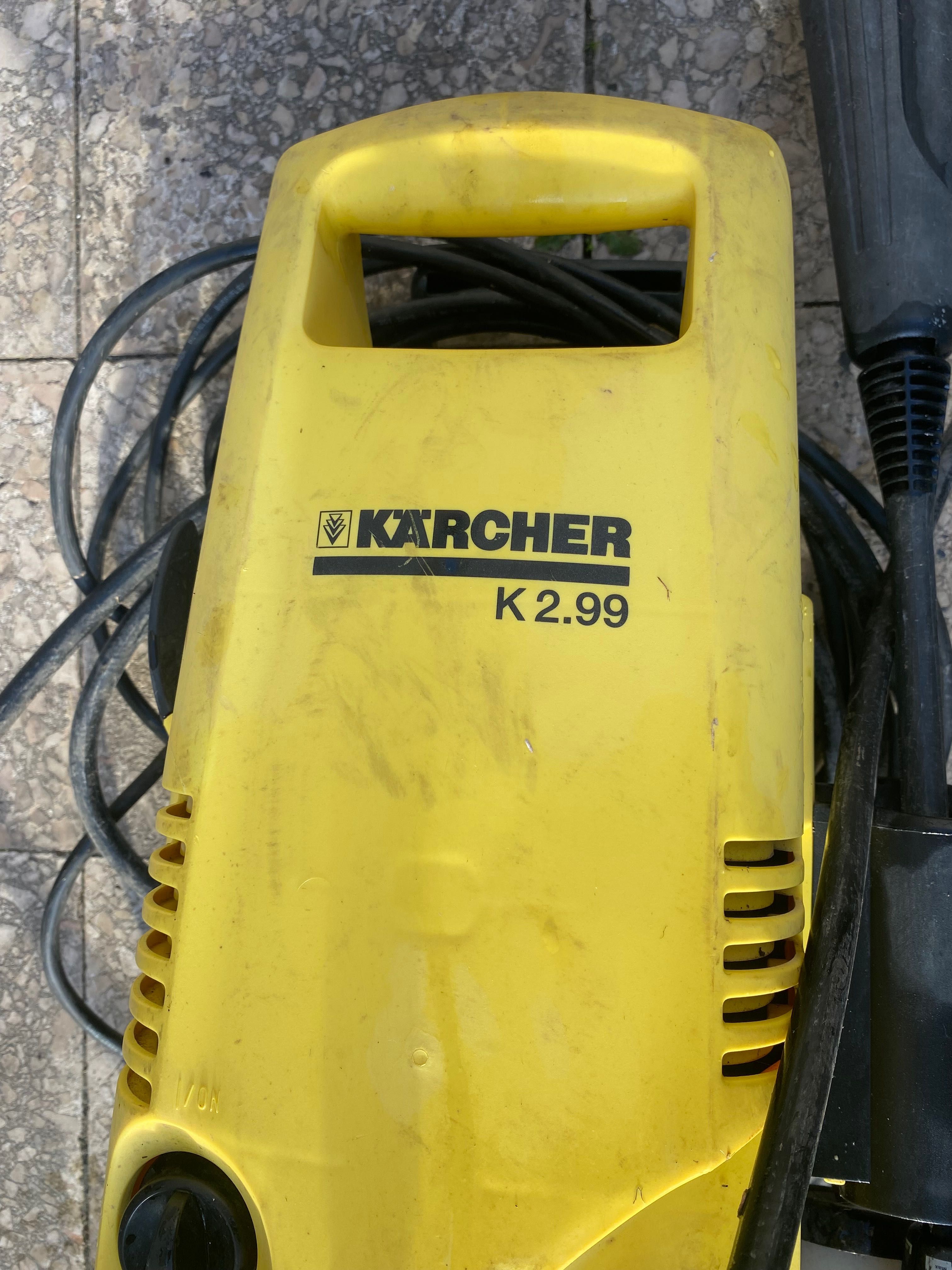 Lavadora karcher k2.99 para peças com mangueira e lança