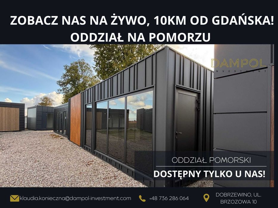 nowoczesny pawilon kontener 27m2 9x3m / biuro/ sklep/ domek caloroczny