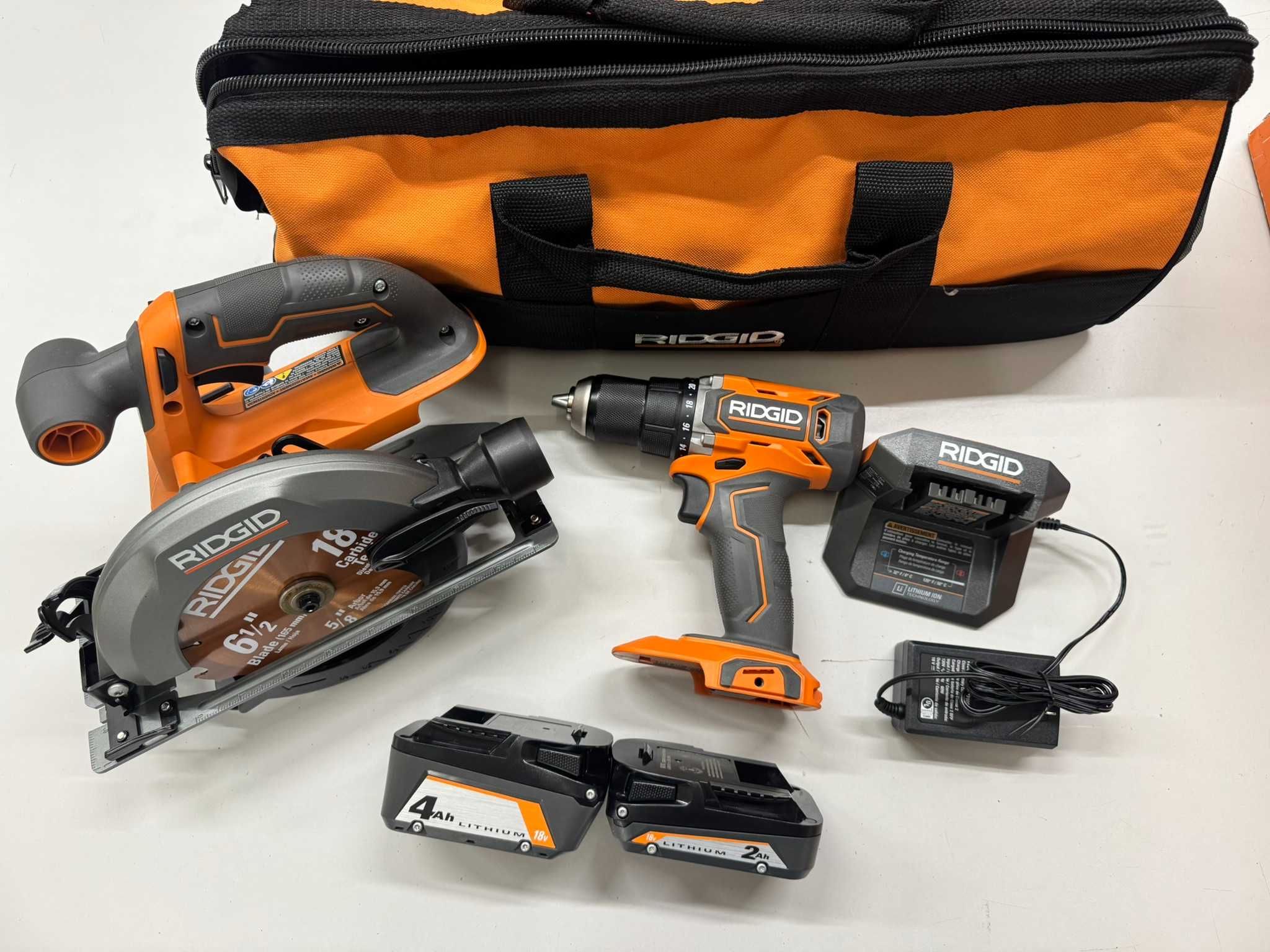 Ridgid zestaw 2 narzędzi akumulatorowych + baterie R9237SB z USA NOWY