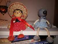 Rato e Joaninha, sentados 10cm, decoração.