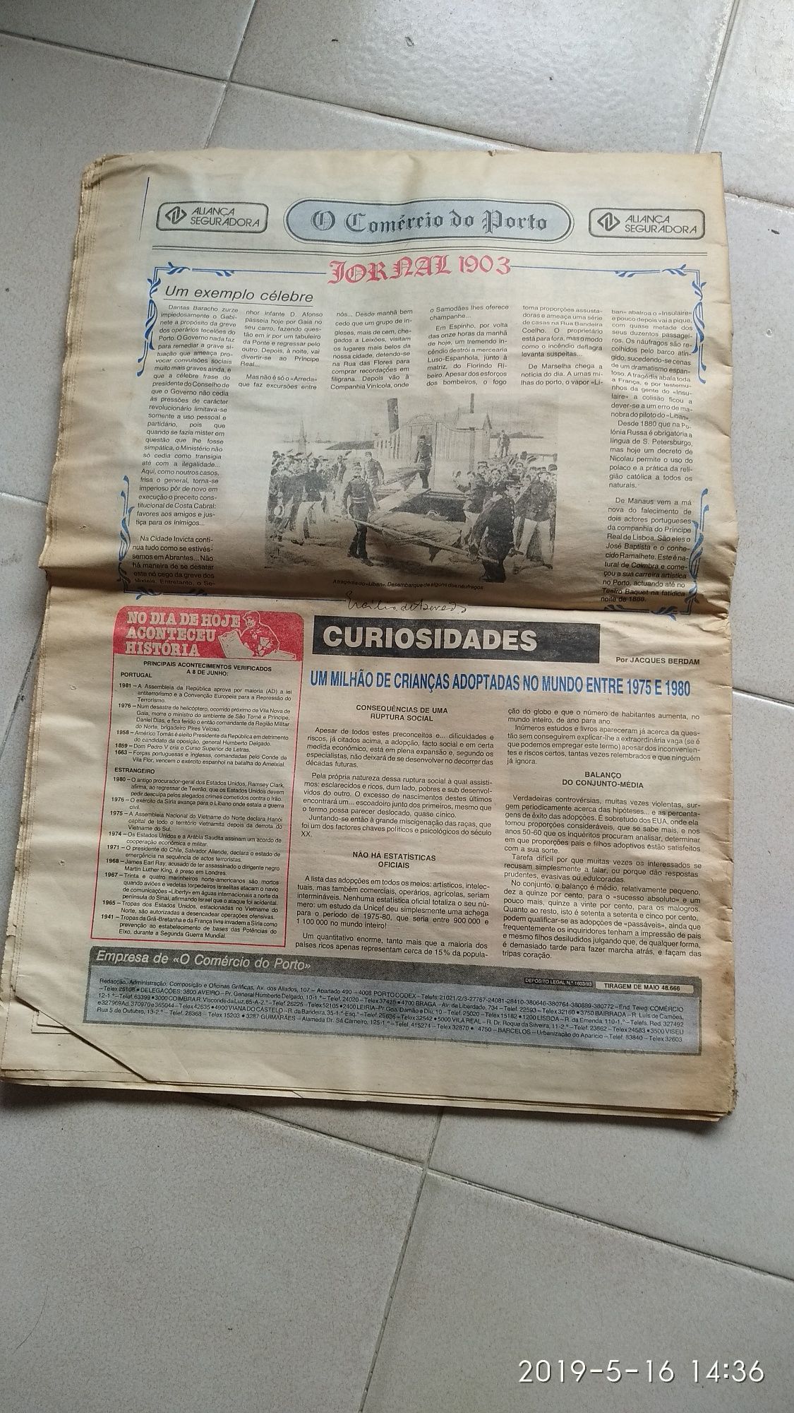 Jornal comercio do porto de 1983