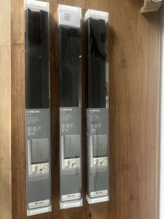 Żaluzje aluminiowe 55/180 3 sztuki czarne