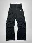 Vintage Nike Track Pants Jet Black Polyester White Y2K