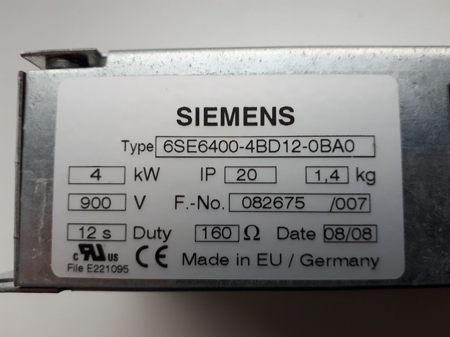 Rezystor, filtr wyjściowy Siemens 6SE6400-4BD12-0BA0