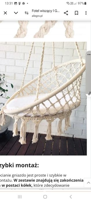 Huśtawka dom , ogród, taras  z poduszka