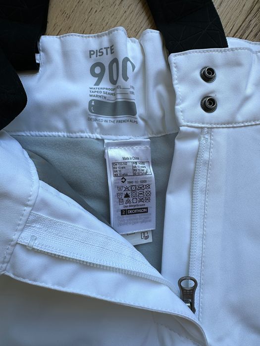 Spodnie zimowe narciarskie 10 lat / roz. 133-142 Wedze białe