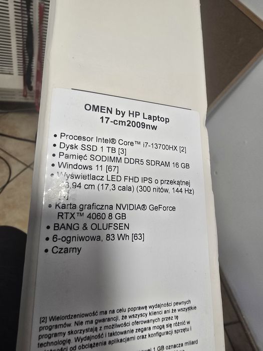 Laptop hp 17-cm2009nw