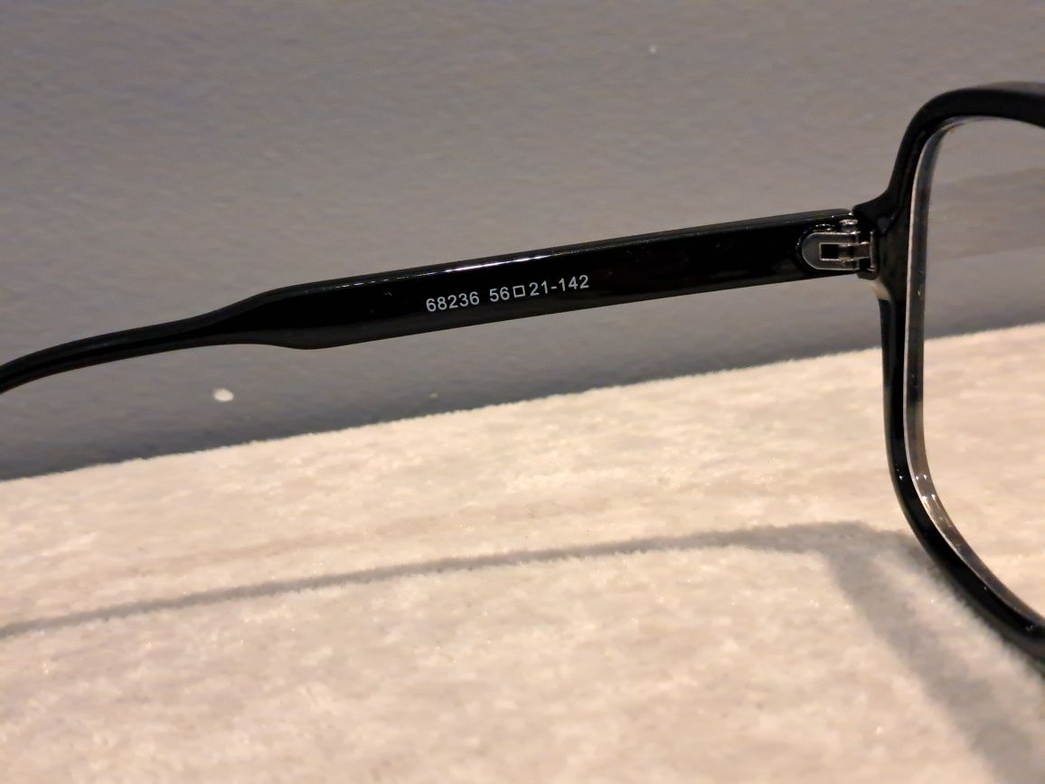 TOM FORD czarne duze okulary zlote logo zerówki oprawki FALCONER