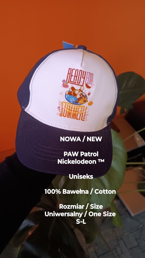 NOWA  Paw Patrol dziecięca czapka z daszkiem, 100% Bawełna,, Roz. S-L