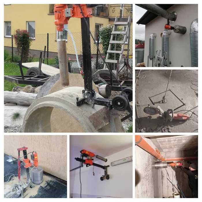 Wiercenie w betonie. Przewierty. Cięcie betonu. Frezowanie podłogowe.