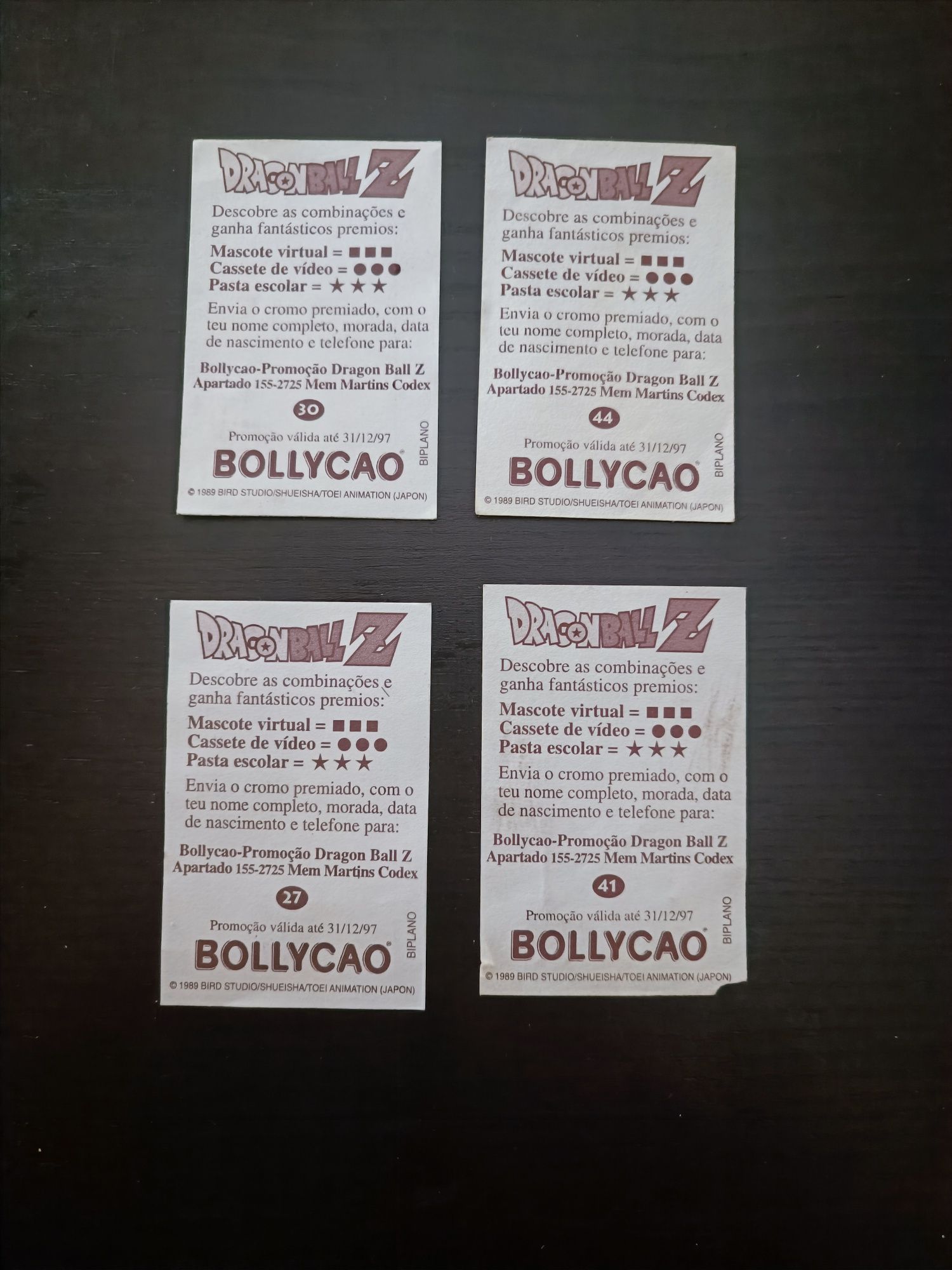 Cromos dragon ball bollycao