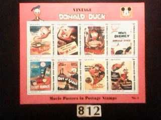 Znaczki , bajki Disneya , bloczki czyste 808 [ 8 bloczków ]