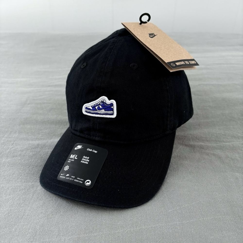 Czapka z daszkiem cap nike air dunk logo swoosh czarna black letnia