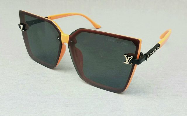 Louis Vuitton очки женские большие коричневые с оранжевым градиент