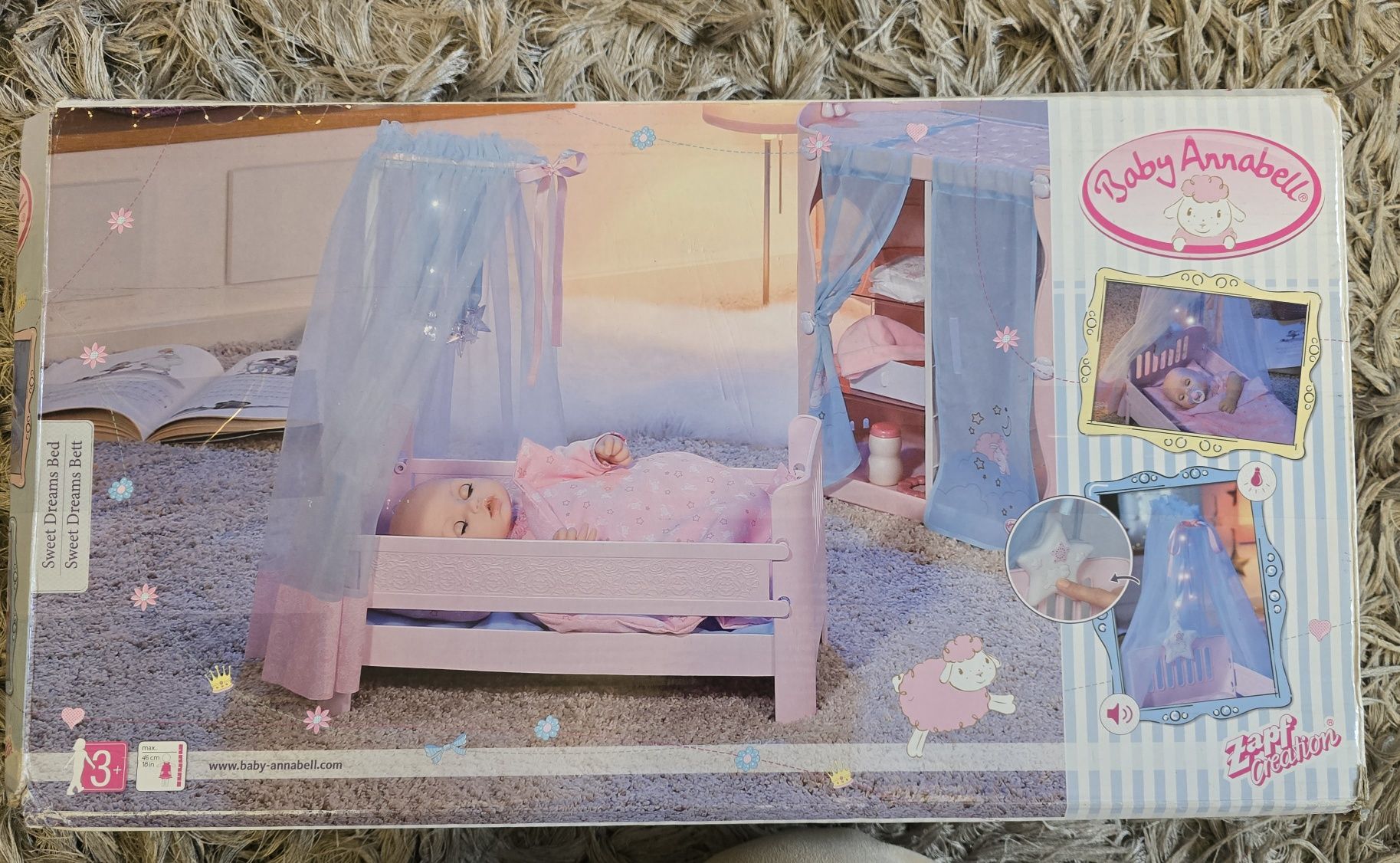 BABY ANNABELL łóżko łóżeczko dla lalki dreams bed