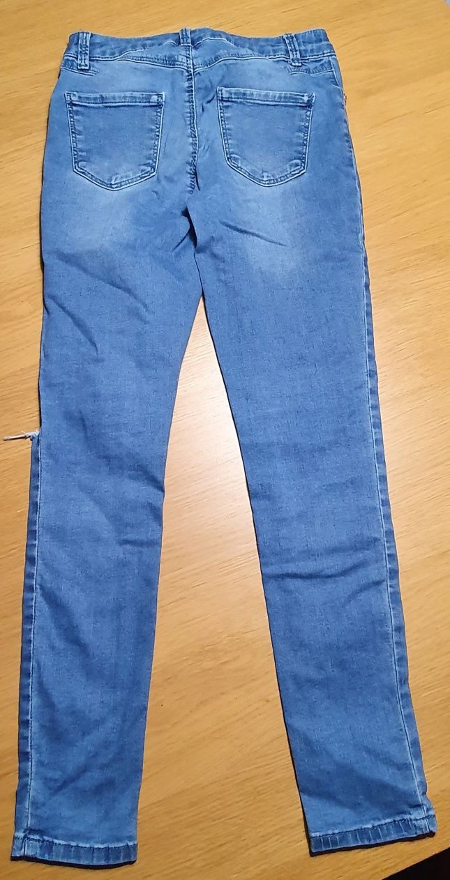 Spodnie dziewczęce jeansy 140-145