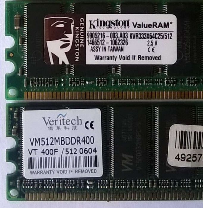 Memorias para Desktop PC 256MB 512MB DDR PC3200 RAM