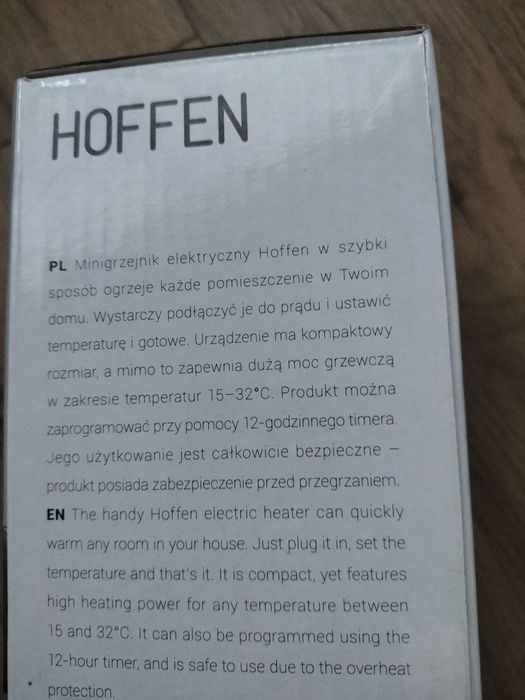 Hoffen, kompaktowy ogrzewacz ceramiczny