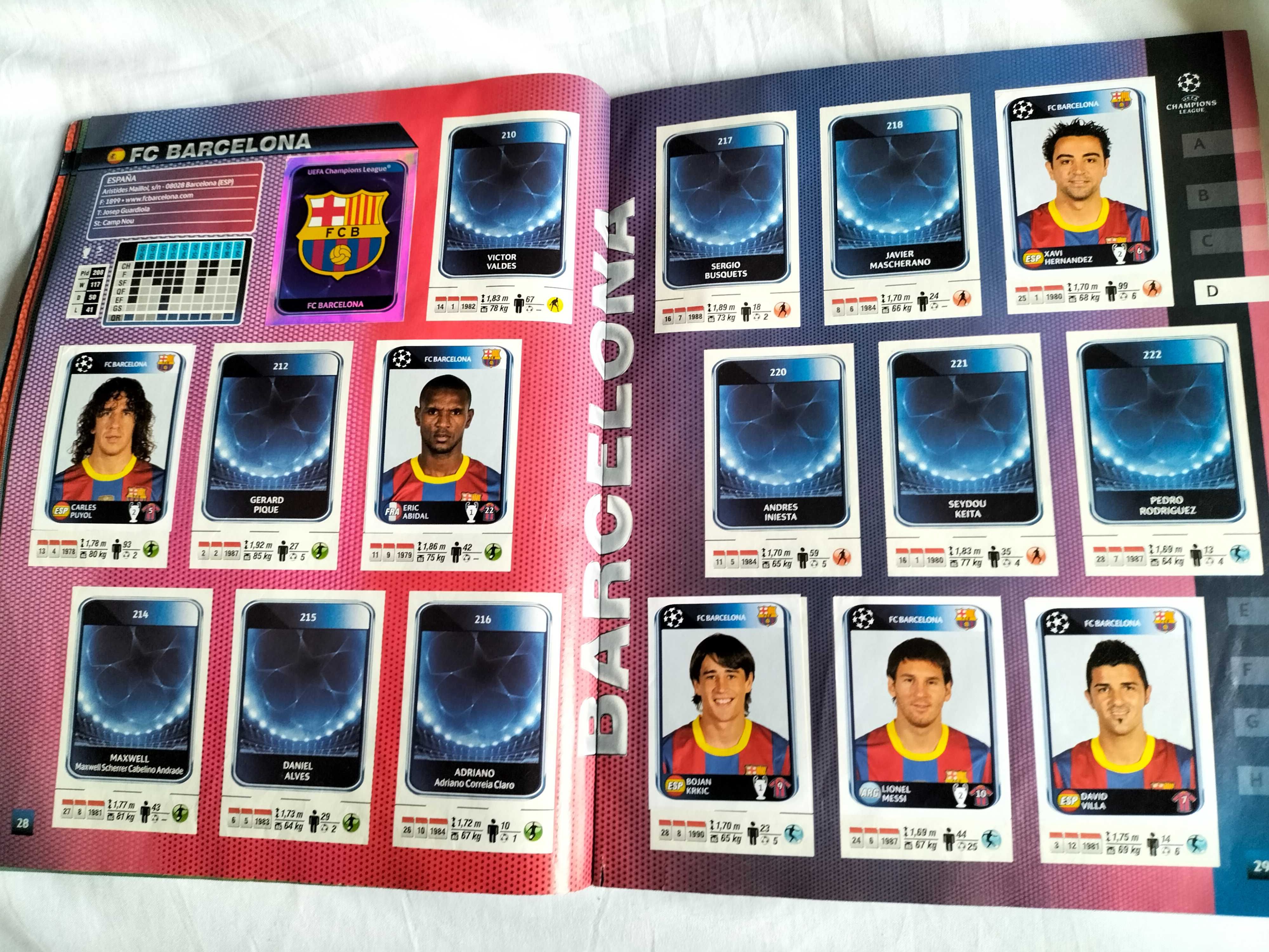 Caderneta cromos Champions 10/11