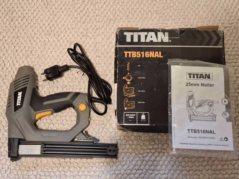 Gwoździarka elektryczna Titan TTB516NAL gwoździe typ 18GA do 25mm Nowa