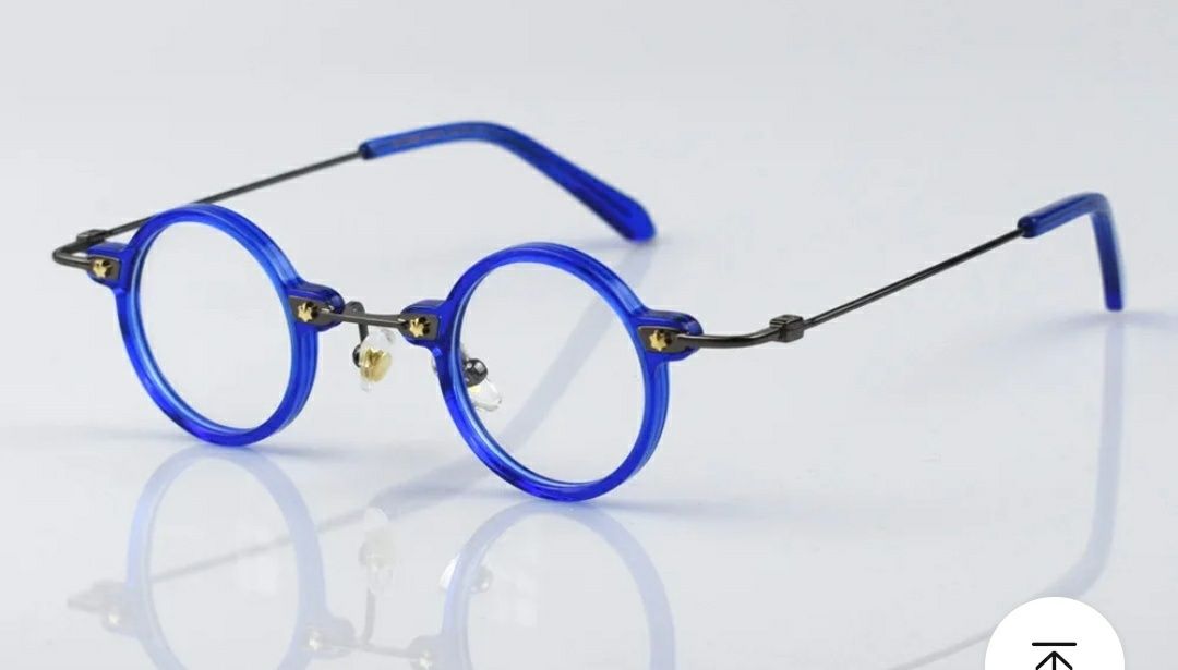 Okulary retro lenonki  nowe niebieskie
