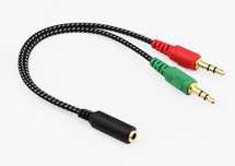 NOVO - Cabo Adaptador DUPLO - Jack 3.5mm (Femea) - Micro/Audio (Macho