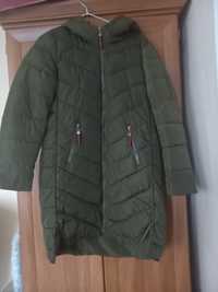 Zielona  zimowa pikowana kurtka z kapturem  Lvguangsnlin rozmiar S