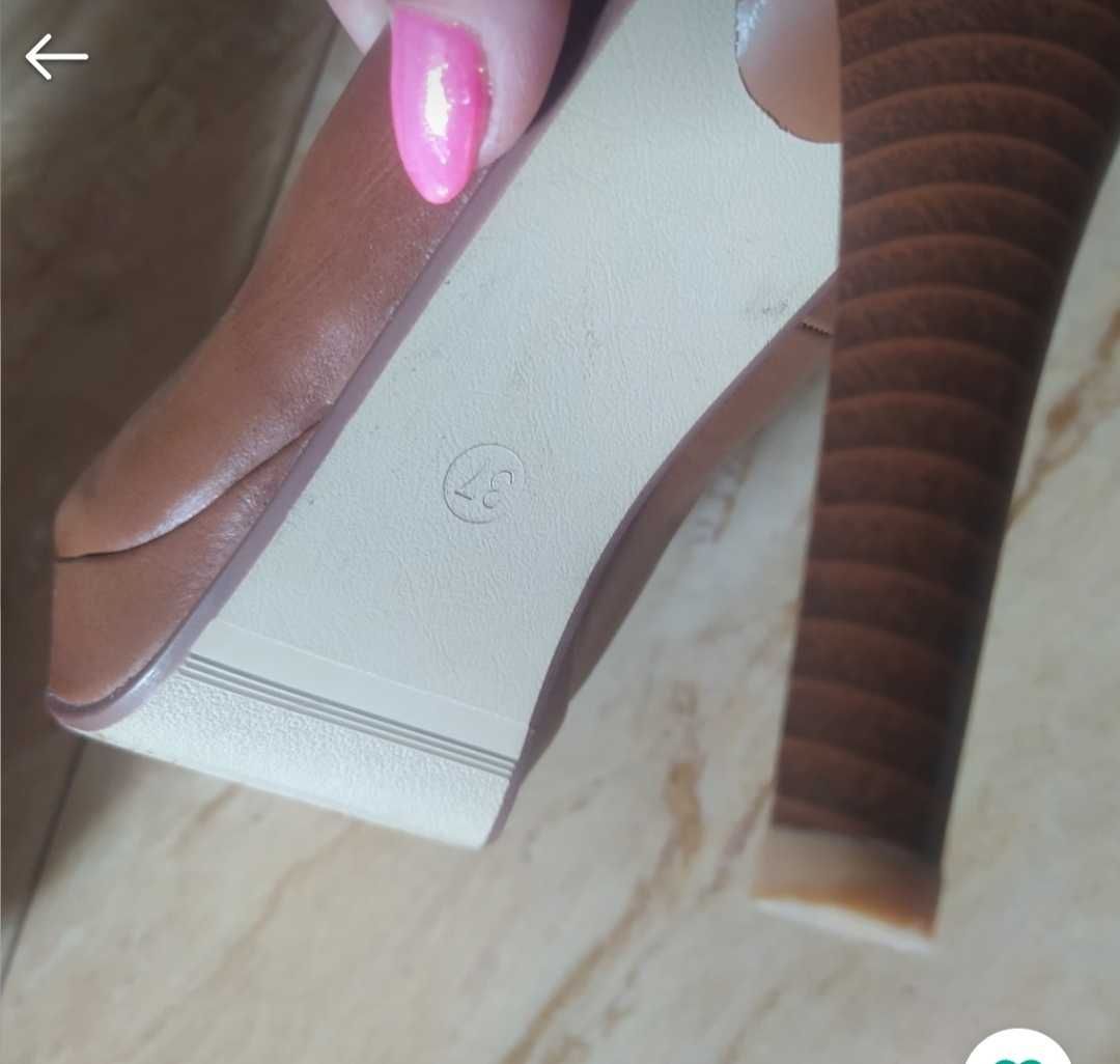 Buty damskie, czółenka rude r 37