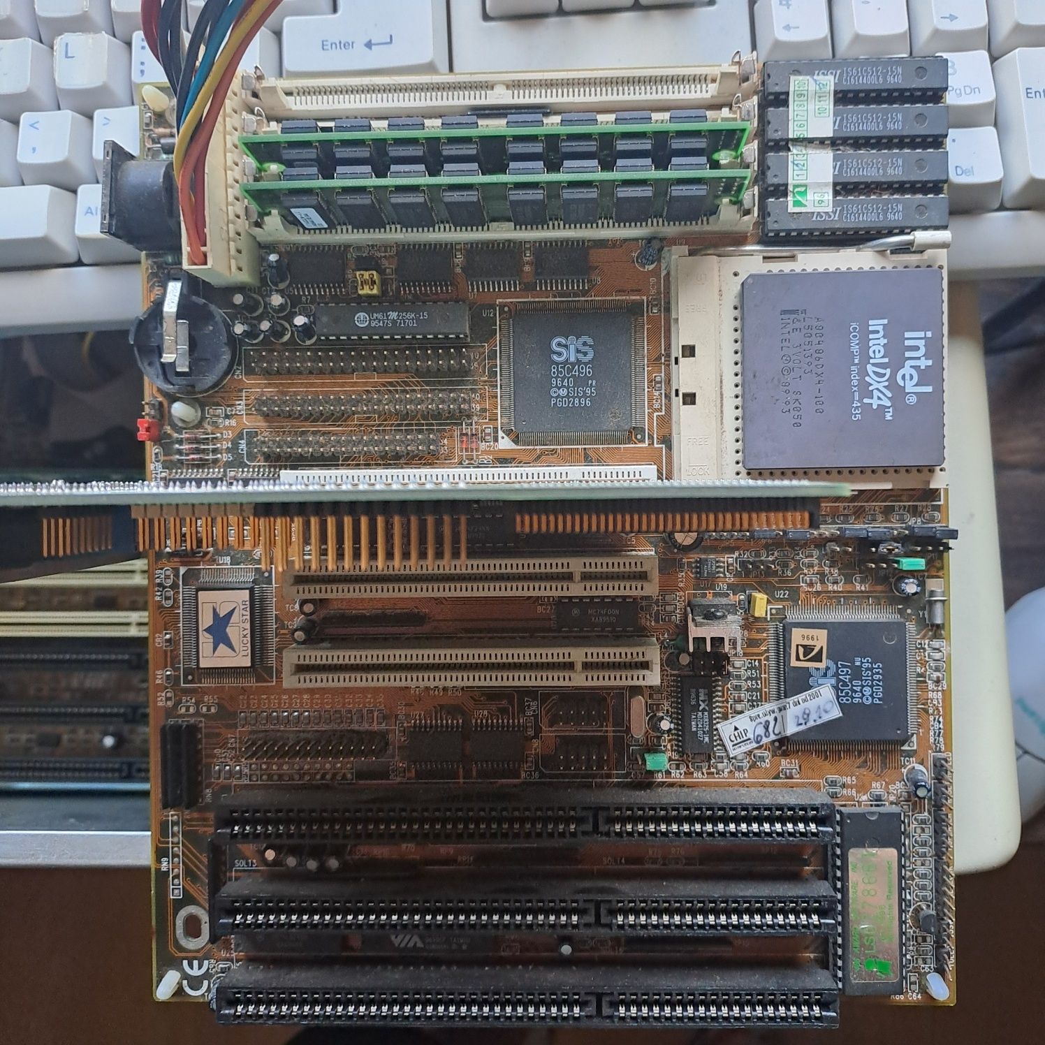 Retro Płyta główna Lucky Star z procesorem 486DX4 100Mhz i ram
