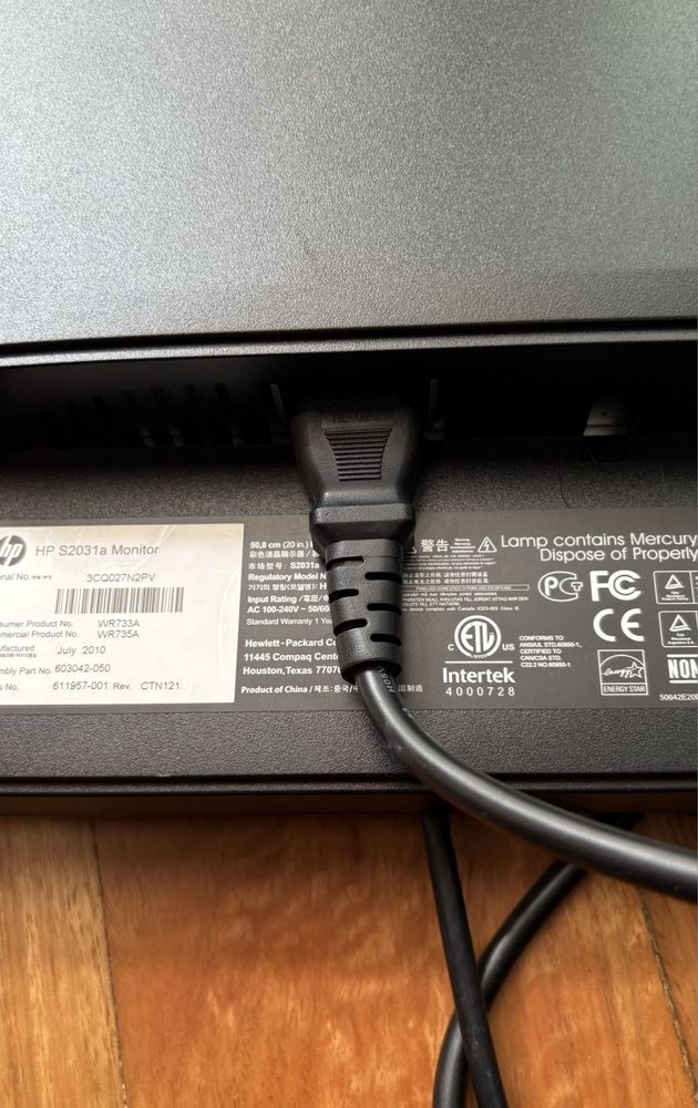Monitor  Hp S2031a