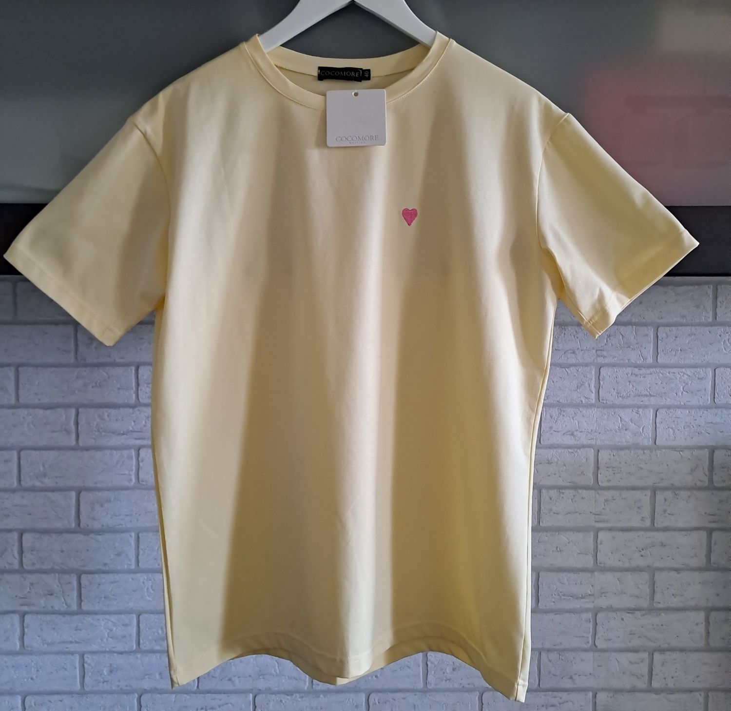Cocomore pastelowy żółty t-shirt koszulka rozmiar 40 L