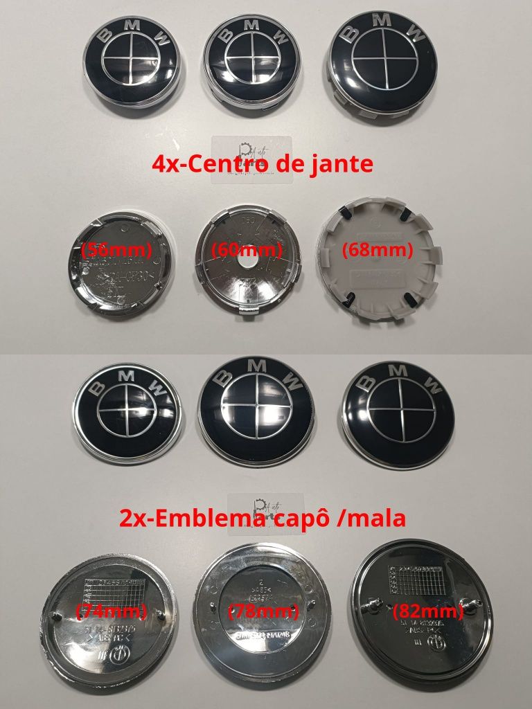 9 emblemas BMW Capô mala jantes volante e chaves