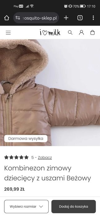 Kombinezon Zimowy Love Milk 86/92