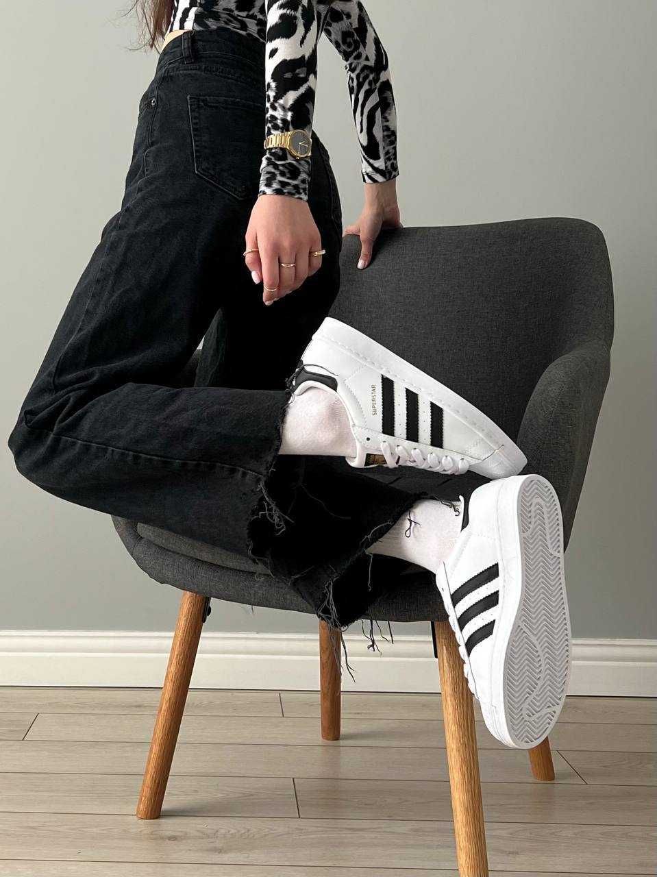 Adidas Superstar White Black, Адідас Суперстари, Суперстари білі