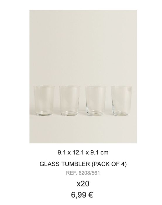Copos novos Zara home