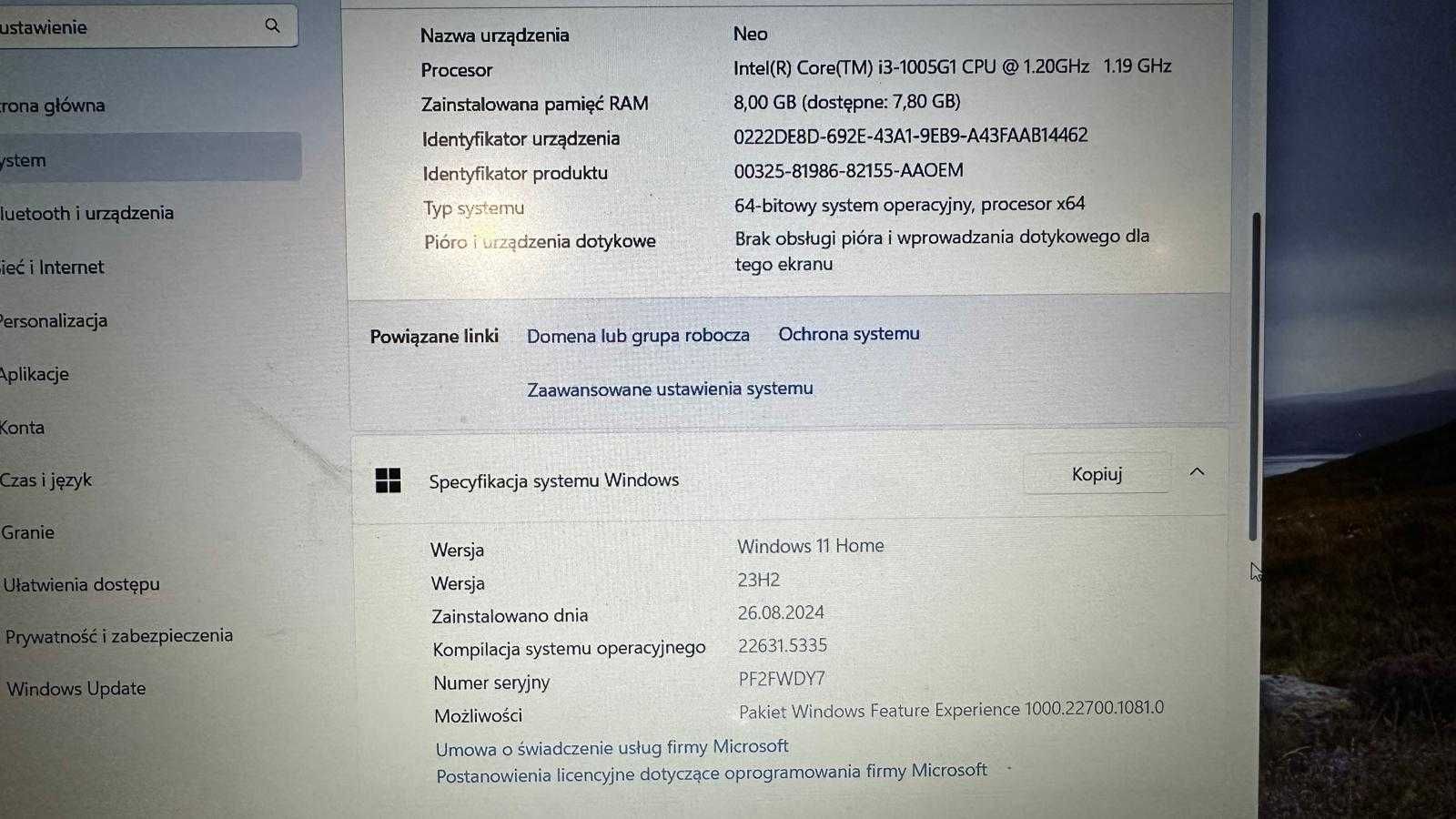 Laptop Lenovo V15-IIL, Intel Core i3, 8 GB RAM, 256 GB SSD