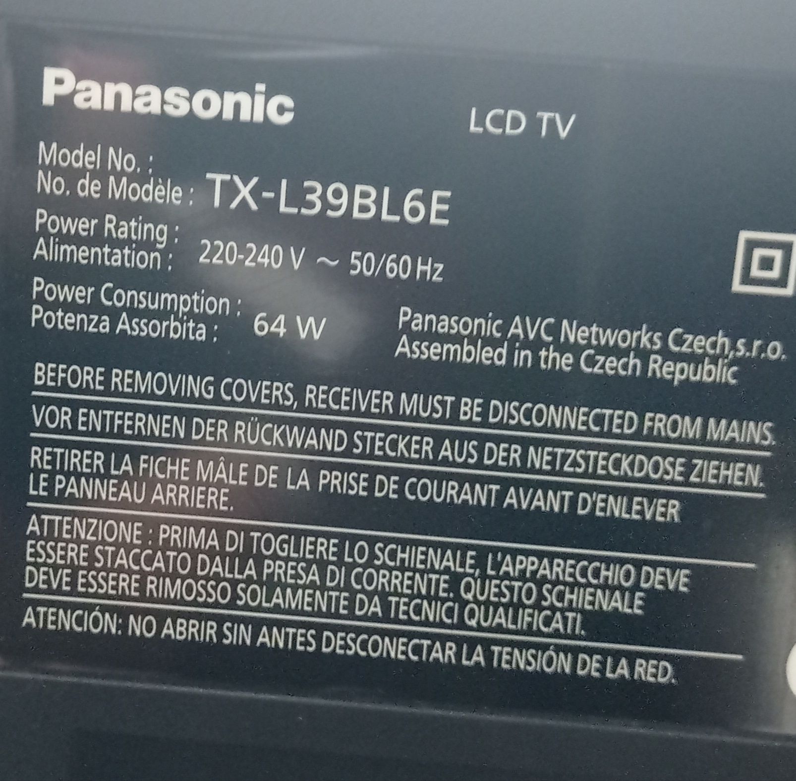 Panasonic tx-l39bl6e