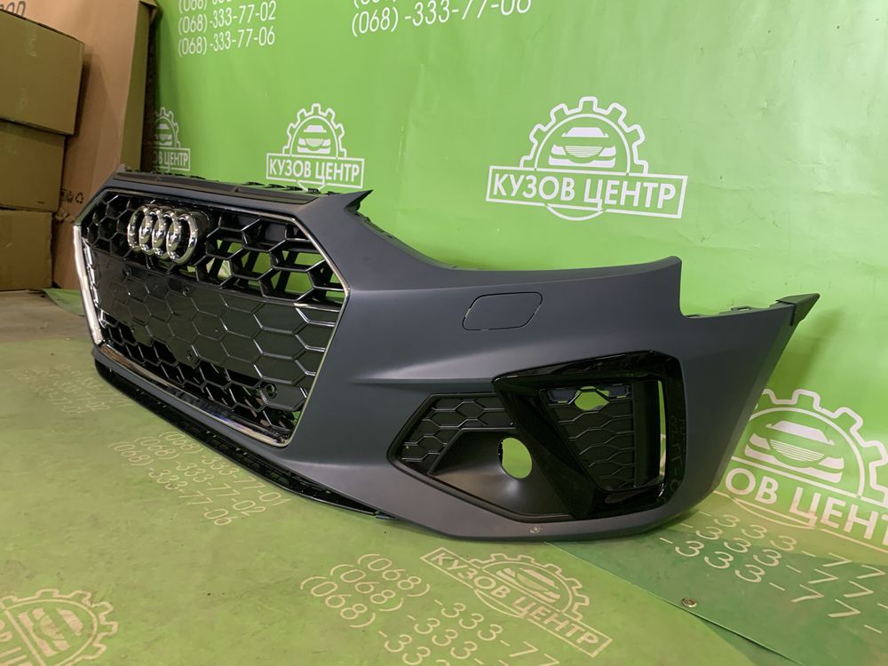 Бампер передній в зборі Audi a4 b9 рестайл 2020 2021 s line передний